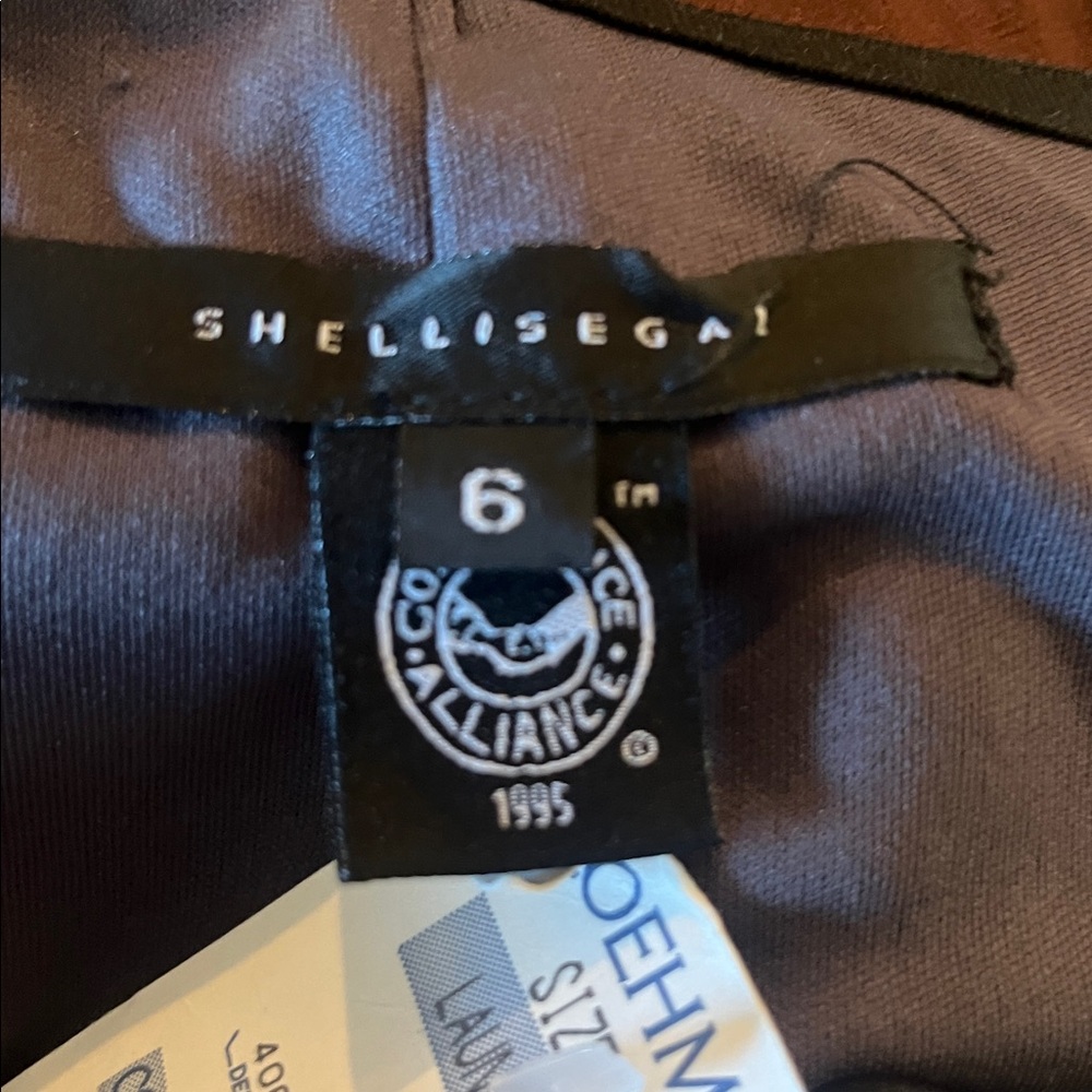 Vintage Shelli Segal Black Leather Maxi Sirt, size 6 - Picture 7 of 10